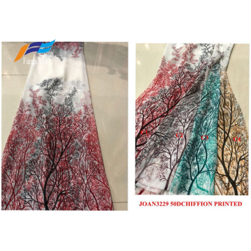 Polyester 50D Arab Chiffon Printed Abaya Dress Fabric